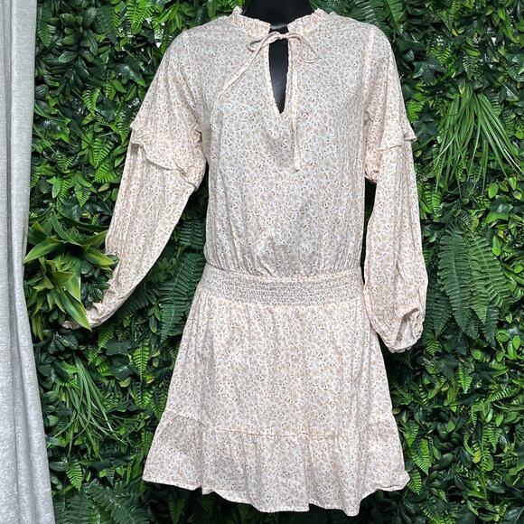 CHARLIE HOLIDAY ANTHROPOLOGIE Dress Women 4 Orange Floral‎ Boho Cottage 2803 - Picture 7 of 11